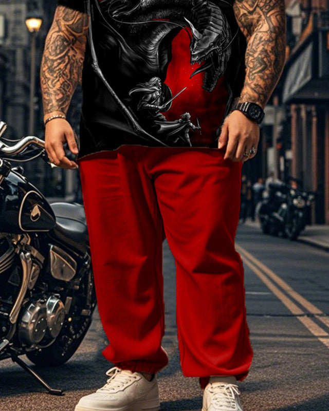 Personalized Long Short Sleeve Pants Plus Size Men's Suit