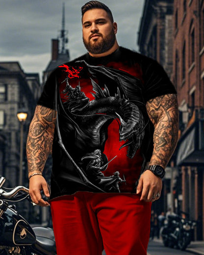 Personalized Long Short Sleeve Pants Plus Size Men's Suit