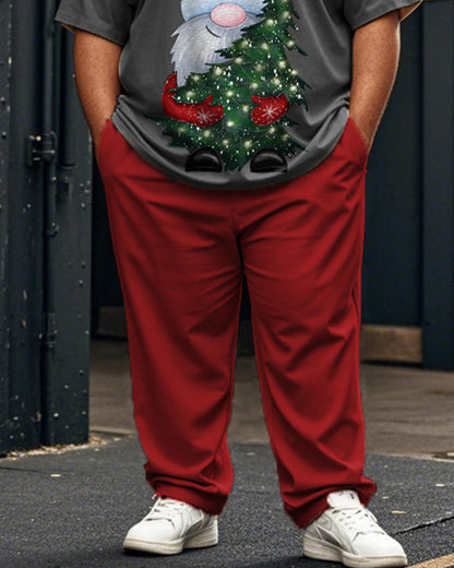 Christmas Dwarf Short-sleeved Top and Pants Plus Size Suit