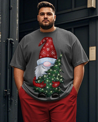 Christmas Dwarf Short-sleeved Top and Pants Plus Size Suit