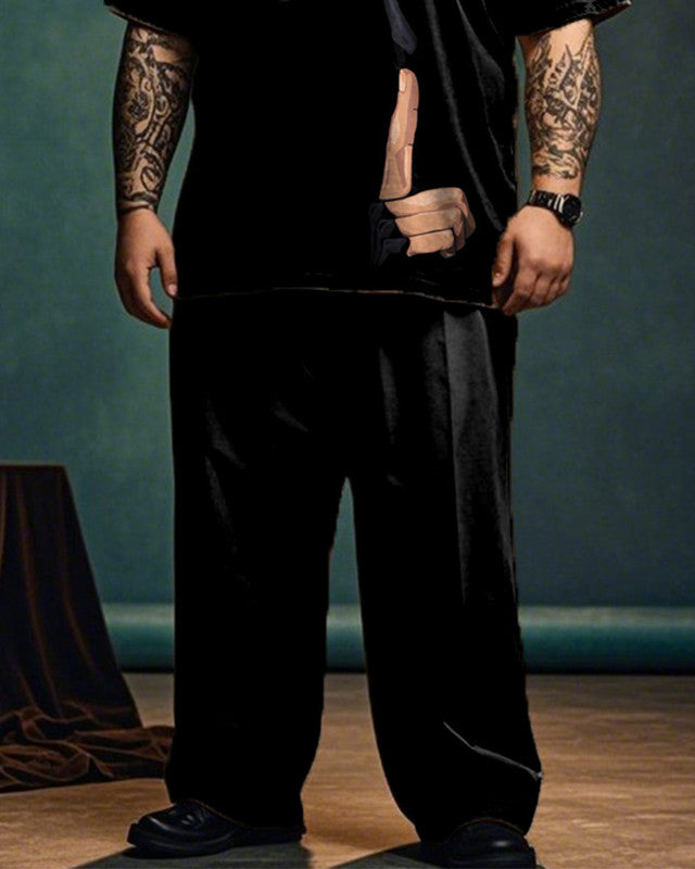 Joker Short-sleeved T-shirt and Trousers Plus Size Men's Suit