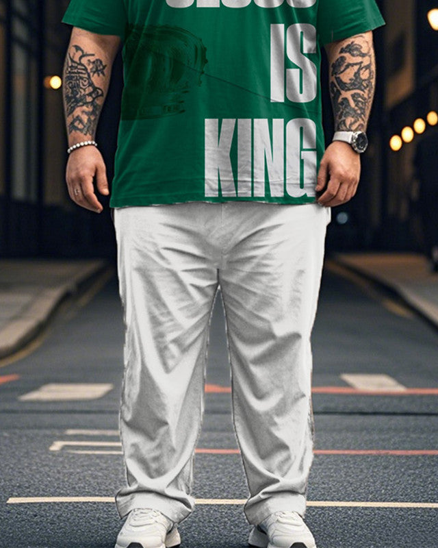 Jesus Is King Printed Large Size Short-sleeved Men's Suit