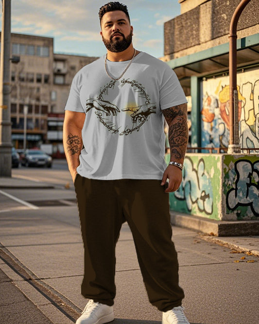 Lord of The Rings Plus-size Short-sleeved T-shirt and Pant Suit