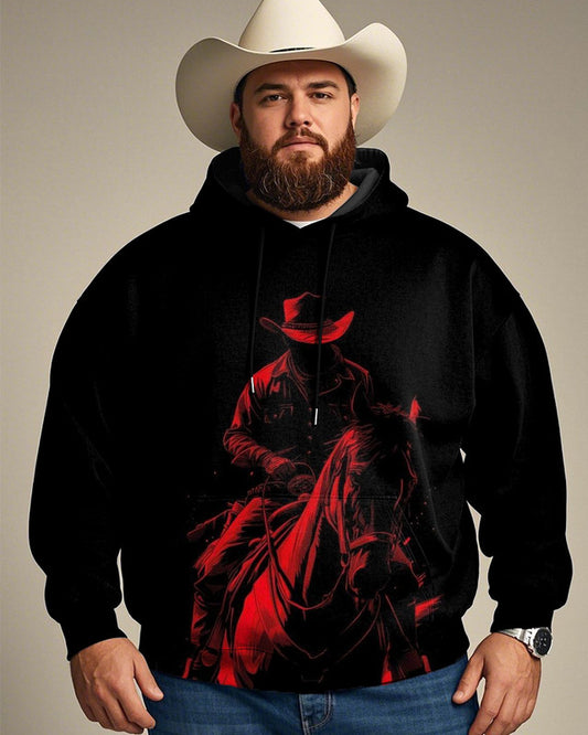 Western Print Oversized Men's Hoodie