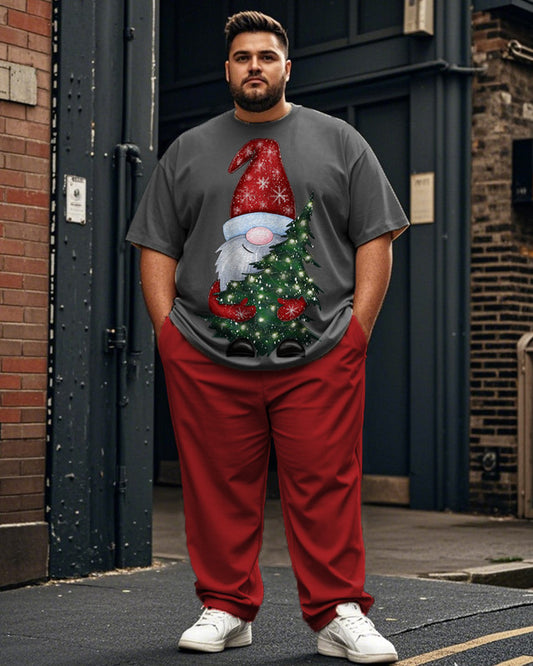 Christmas Dwarf Short-sleeved Top and Pants Plus Size Suit