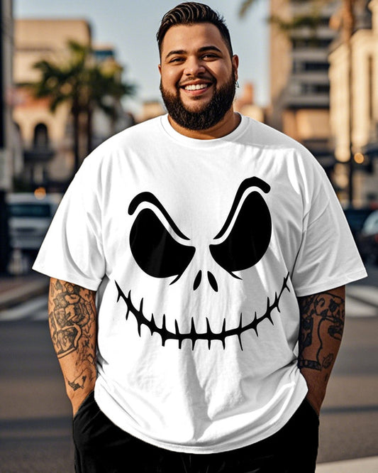 Monster Print Plus-size Men's Short-sleeved Crew Neck T-shirt