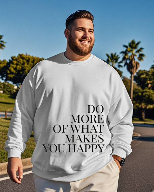 Slogan Contrast Print Crew Neck Oversized Men's Sweatshirt