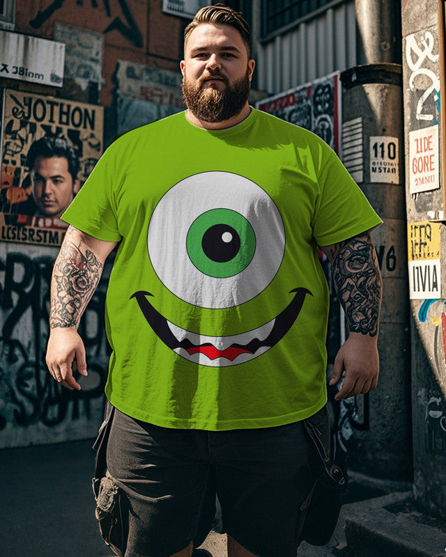 Cute Cartoon Plus Size Men's Short-sleeved Crew-neck T-shirt