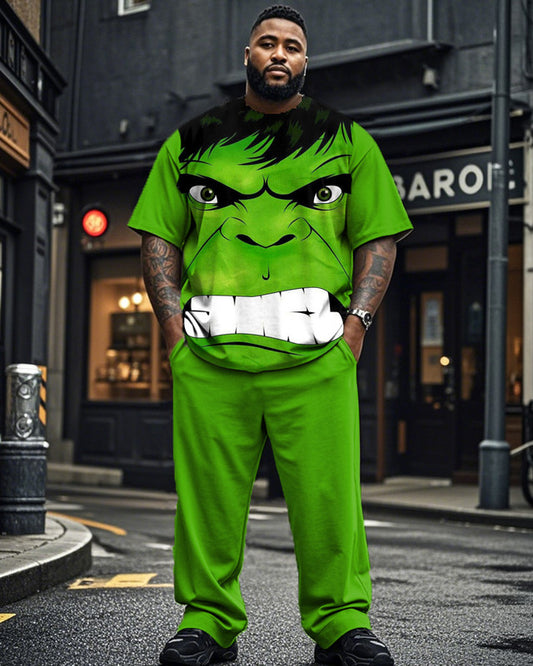 Cos Hulk Round Neck T-shirt Trousers Large Size Men's Suit