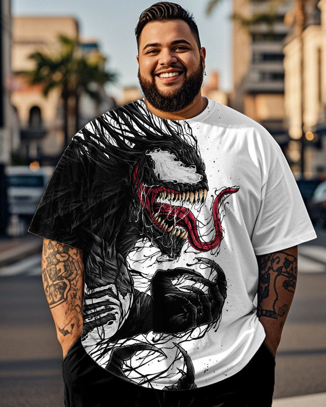 Venom Personalized Printed Plus Size Men's Short-sleeved T-shirt