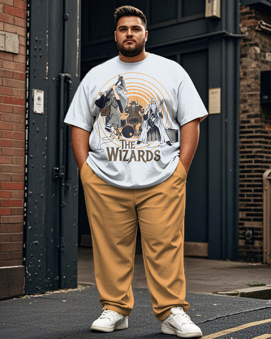 The Lord of the Rings Cartoon Plus Size Men's Short Sleeve Long Pants Suit