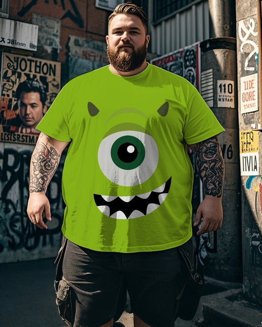 Cartoon Casual Plus-size Men's Short-sleeved Crew-neck T-shirt