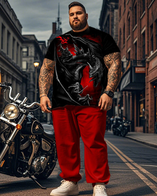 Personalized Long Short Sleeve Pants Plus Size Men's Suit