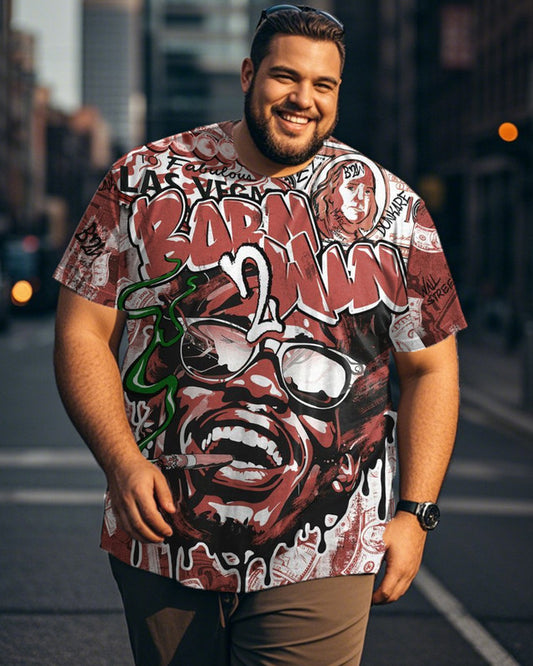 Hip-hop Personality Large Size Men's Short-sleeved T-shirt