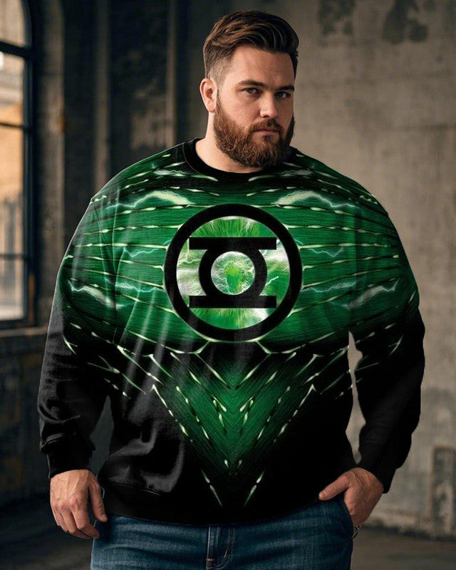 Green Lantern Men's Large Size Crew Neck Sweatshirt