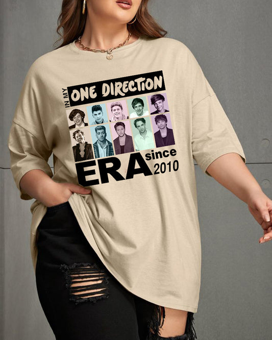 ONE DIRECTION Women's Round Neck Plus Size T-shirt