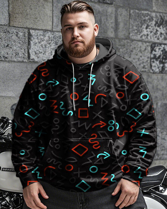 Men's Letter Personality Printed Large Size Hoodie